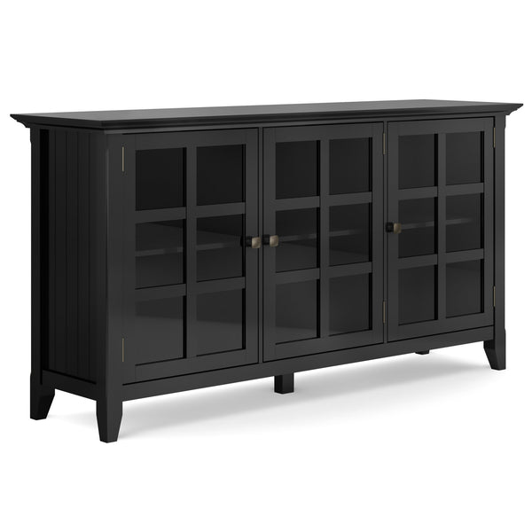 English Elm Acadian Wide Storage Cabinet In Black – Handcrafted Solid Wood, Versatile Storage & Elegant Design B136P158286
