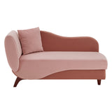 Homelegance By Top-Line Verbena Two-Tone Dark & Light Functional Chaise With 1 Pillow Pink Polyester