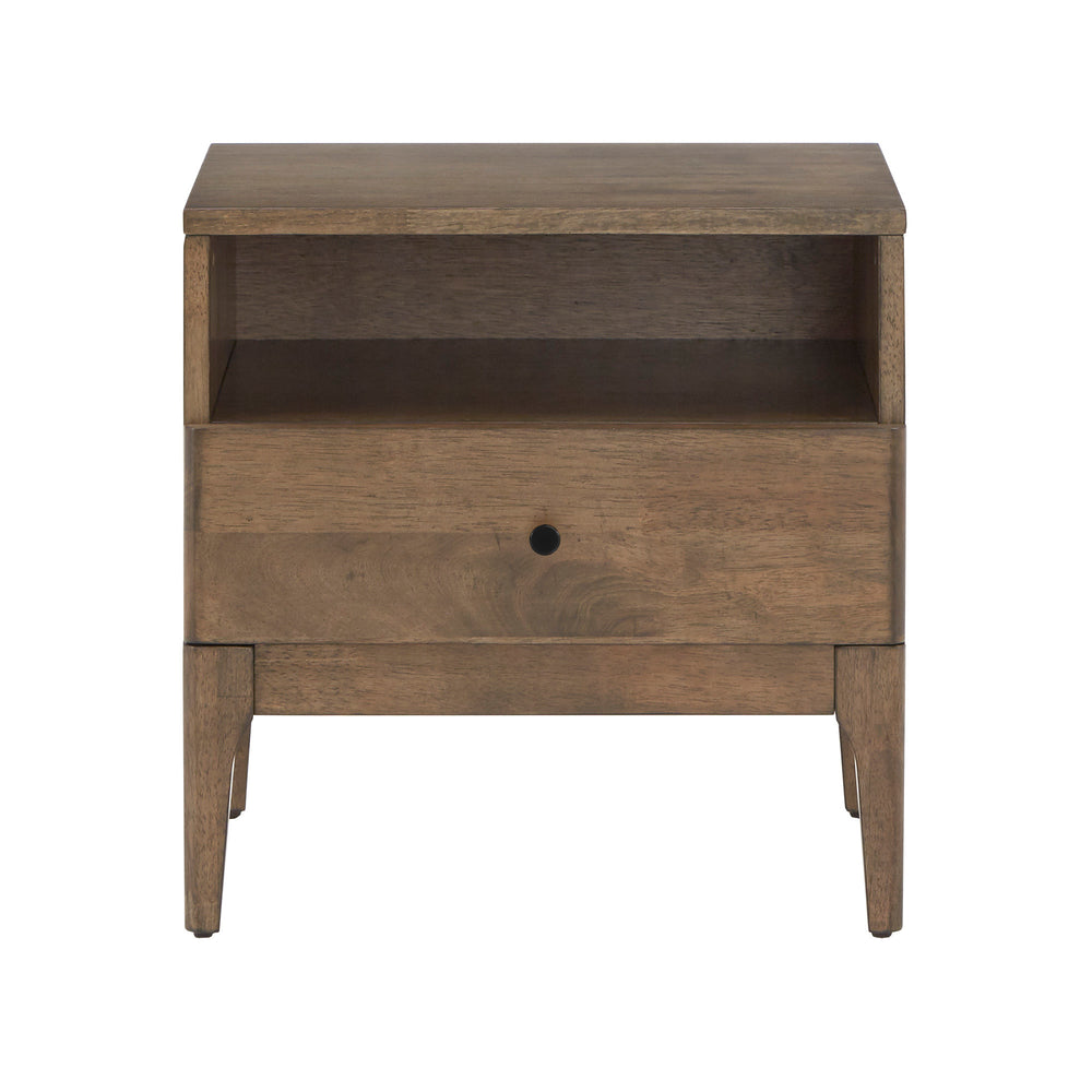 Homelegance By Top-Line Dominik Walnut Finish 1-Drawer Nightstand Brown Rubberwood