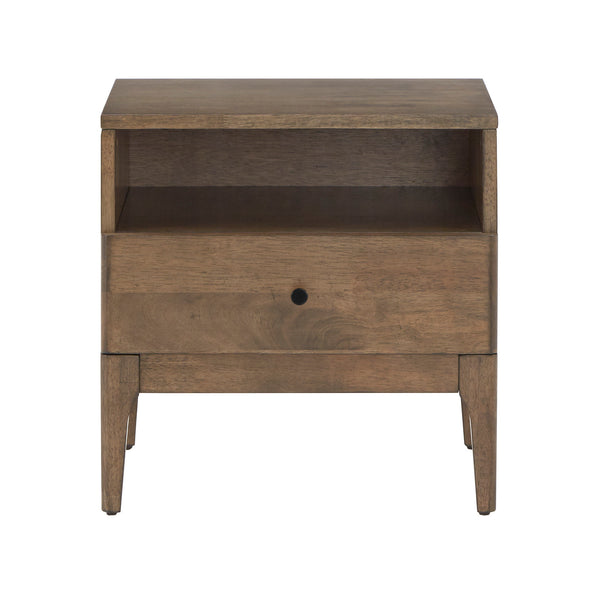 Homelegance By Top-Line Dominik Walnut Finish 1-Drawer Nightstand Brown Rubberwood