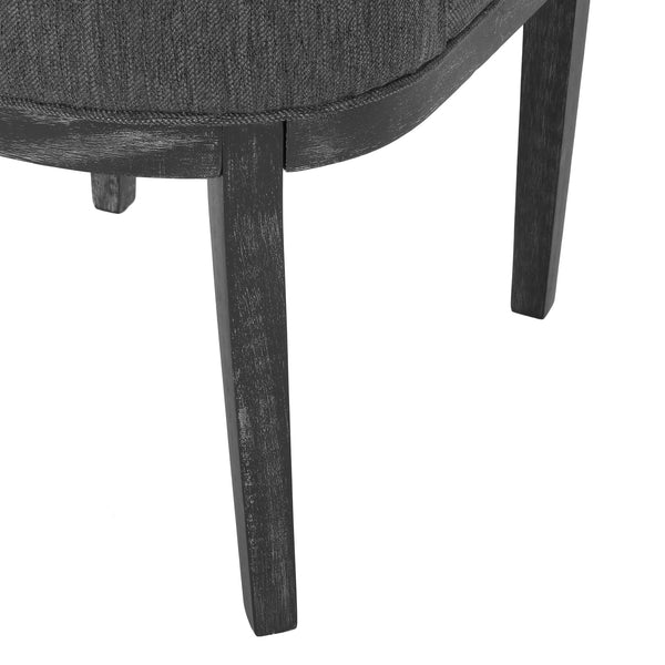 English Elm Dining Chair Set of 2 Solid Wood Textured Fabric Upholstered Farmhouse Modern Style 69408.00FCHAR