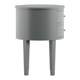 Homelegance By Top-Line Tallon 2-Drawer Oval Wood Accent Table Grey Wood