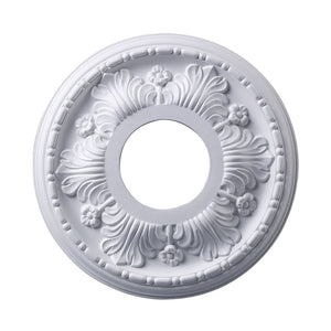 Atlas Acanthus 11-Inch Architectural Medallion for Ceilings – Timeless Design with Elegant Acanthus Motif White LA11037-WH