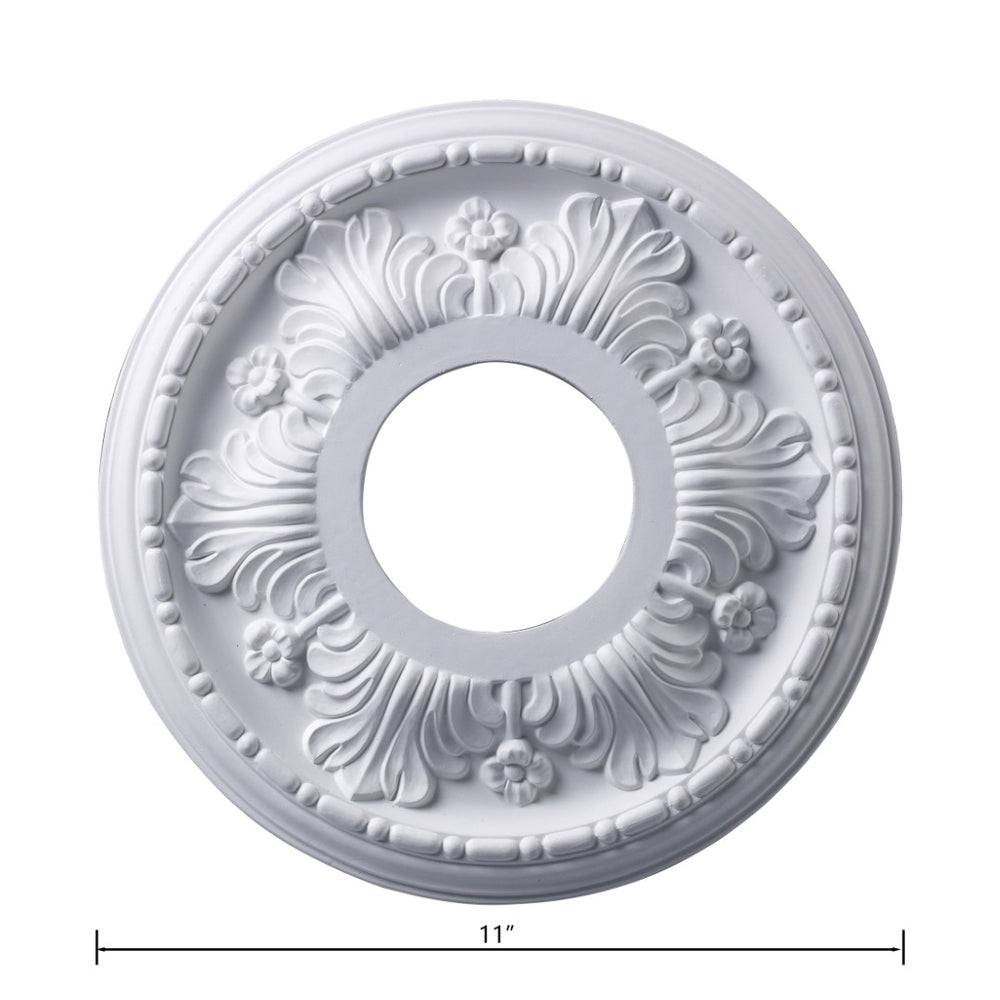 Atlas Acanthus 11-Inch Architectural Medallion for Ceilings – Timeless Design with Elegant Acanthus Motif White LA11037-WH