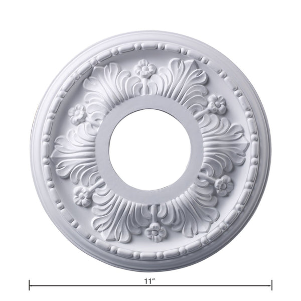 Atlas Acanthus 11-Inch Architectural Medallion for Ceilings – Timeless Design with Elegant Acanthus Motif White LA11037-WH