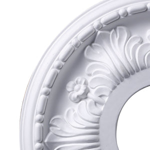 Atlas Acanthus 11-Inch Architectural Medallion for Ceilings – Timeless Design with Elegant Acanthus Motif White LA11037-WH