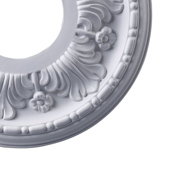 Atlas Acanthus 11-Inch Architectural Medallion for Ceilings – Timeless Design with Elegant Acanthus Motif White LA11037-WH