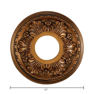 Atlas Acanthus 11-Inch Architectural Medallion for Ceilings – Timeless Design with Elegant Acanthus Motif Antique Bronze LA11038-BZ