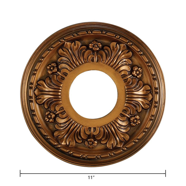 Atlas Acanthus 11-Inch Architectural Medallion for Ceilings – Timeless Design with Elegant Acanthus Motif Antique Bronze LA11038-BZ