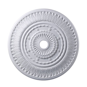 Atlas Corinna 33'' Wide Medallion - Elegant White Ceiling Accent with Botanical Details for Chandeliers LA11040-WH