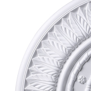 Atlas Corinna 33'' Wide Medallion - Elegant White Ceiling Accent with Botanical Details for Chandeliers LA11040-WH