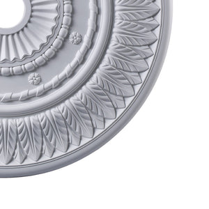 Atlas Corinna 33'' Wide Medallion - Elegant White Ceiling Accent with Botanical Details for Chandeliers LA11040-WH
