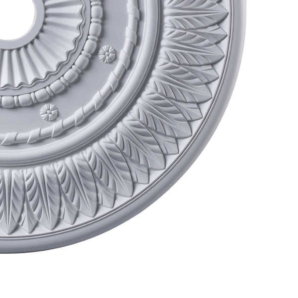 Atlas Corinna 33'' Wide Medallion - Elegant White Ceiling Accent with Botanical Details for Chandeliers LA11040-WH