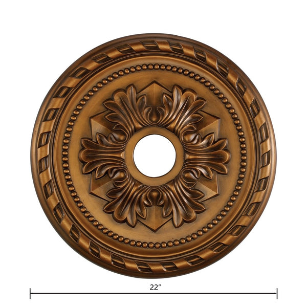 Atlas Corinthian 22'' Wide Ceiling Medallion - Elegant Architectural Accent for Modern Home Decor Antique Bronze LA11041-BZ