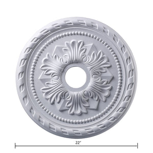 Atlas Corinthian 22'' Wide Ceiling Medallion - Elegant Architectural Accent for Modern Home Decor White LA11042-WH