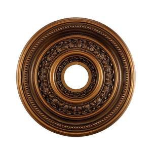 Atlas English Medallion Ceiling Accent - Classic Charm for Chandeliers and Fixtures, Elegant Design Antique Brass LA11043-BZ
