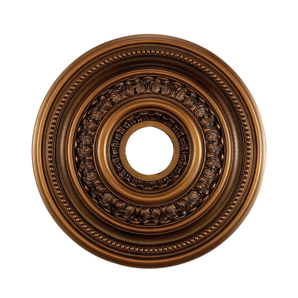 Atlas English Medallion Ceiling Accent - Classic Charm for Chandeliers and Fixtures, Elegant Design Antique Brass LA11043-BZ