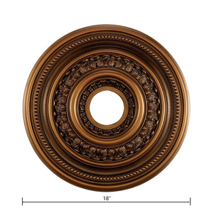 Atlas English Medallion Ceiling Accent - Classic Charm for Chandeliers and Fixtures, Elegant Design Antique Brass LA11043-BZ