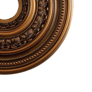 Atlas English Medallion Ceiling Accent - Classic Charm for Chandeliers and Fixtures, Elegant Design Antique Brass LA11043-BZ