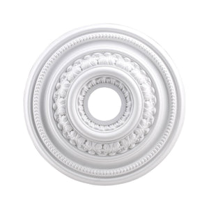 Atlas English Medallion Ceiling Accent - Classic Charm for Chandeliers and Fixtures, Elegant Design White 18'' LA11043-WH