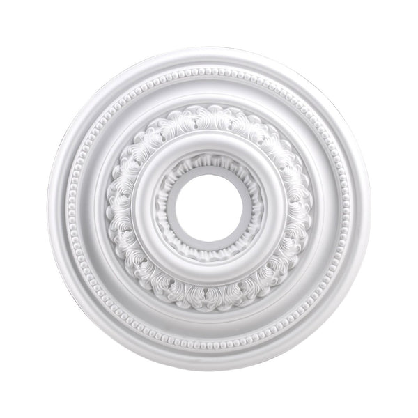 Atlas English Medallion Ceiling Accent - Classic Charm for Chandeliers and Fixtures, Elegant Design White 18'' LA11043-WH