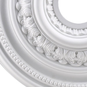 Atlas English Medallion Ceiling Accent - Classic Charm for Chandeliers and Fixtures, Elegant Design White 18'' LA11043-WH