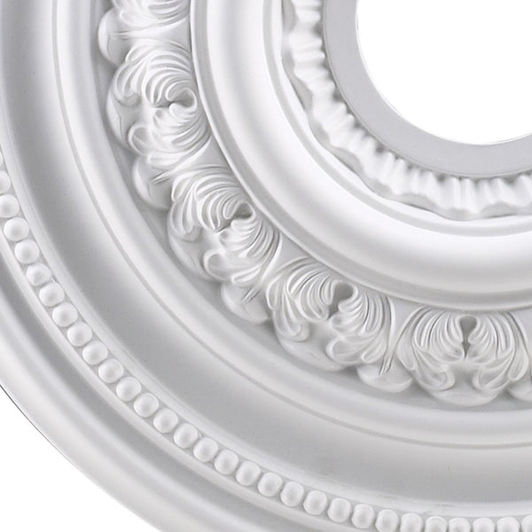 Atlas English Medallion Ceiling Accent - Classic Charm for Chandeliers and Fixtures, Elegant Design White 18'' LA11043-WH