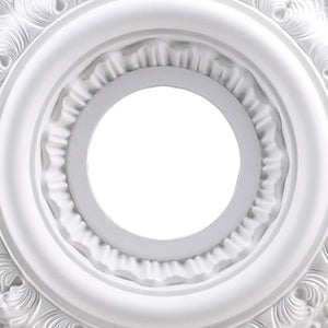 Atlas English Medallion Ceiling Accent - Classic Charm for Chandeliers and Fixtures, Elegant Design White 18'' LA11043-WH