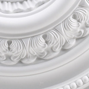 Atlas English Medallion Ceiling Accent - Classic Charm for Chandeliers and Fixtures, Elegant Design White 18'' LA11043-WH