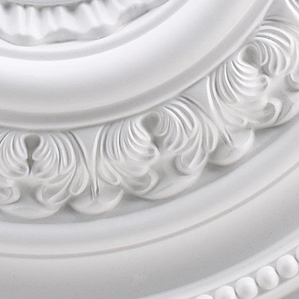 Atlas English Medallion Ceiling Accent - Classic Charm for Chandeliers and Fixtures, Elegant Design White 18'' LA11043-WH