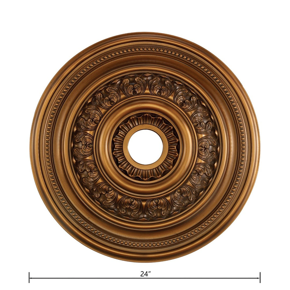 Atlas English Medallion Ceiling Accent - Classic Charm for Chandeliers and Fixtures, Elegant Design Antique Bronze LA11044-BZ