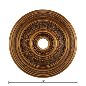 Atlas English Medallion Ceiling Accent - Classic Charm for Chandeliers and Fixtures, Elegant Design Antique Bronze LA11044-BZ
