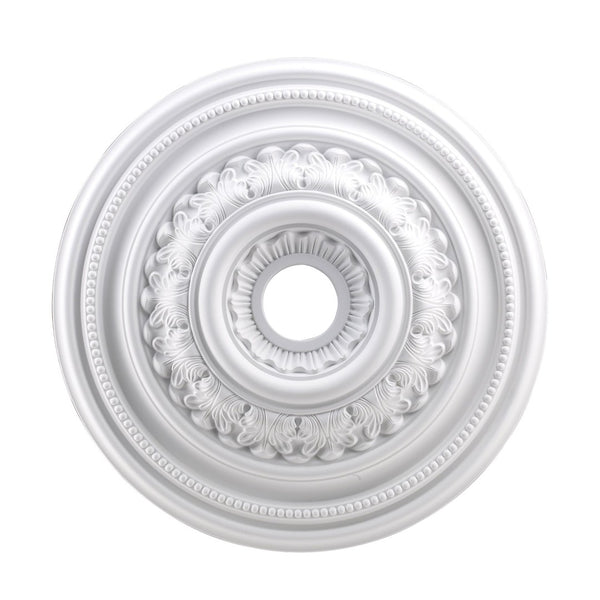 Atlas English Medallion Ceiling Accent - Classic Charm for Chandeliers and Fixtures, Elegant Design White 24'' LA11044-WH
