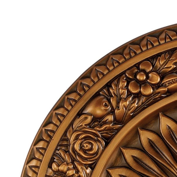 Atlas Floral Wreath 24" Wide Antique Bronze Medallion - Elegant Ceiling Accent for Timeless Decor LA11045-BZ