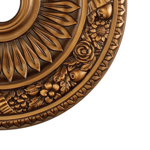 Atlas Floral Wreath 24" Wide Antique Bronze Medallion - Elegant Ceiling Accent for Timeless Decor LA11045-BZ