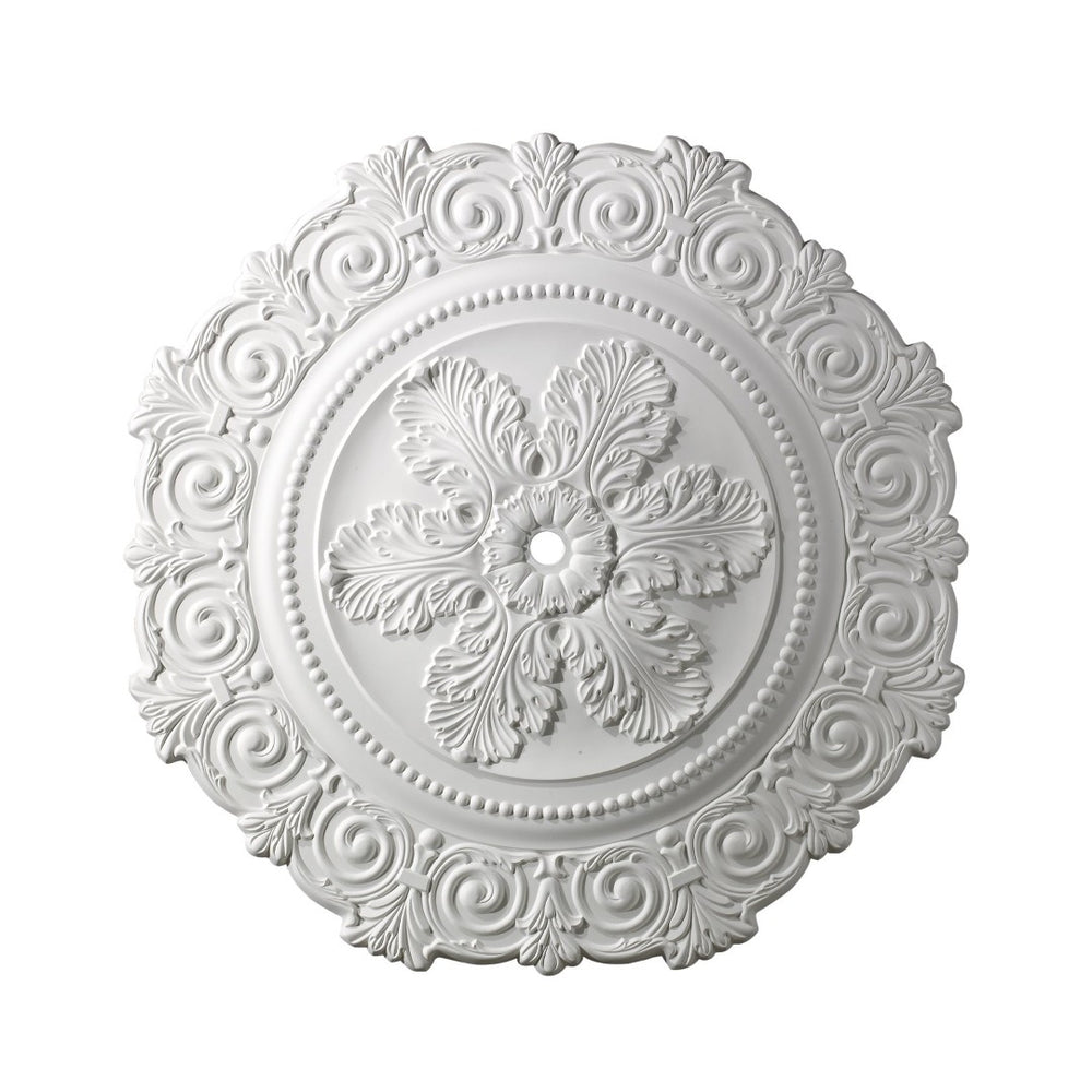 Atlas Marietta 33'' Wide White Medallion - Elegant Ceiling Accent for Living Rooms, Dining Areas & More LA11048-WH