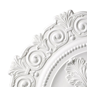 Atlas Marietta 33'' Wide White Medallion - Elegant Ceiling Accent for Living Rooms, Dining Areas & More LA11048-WH