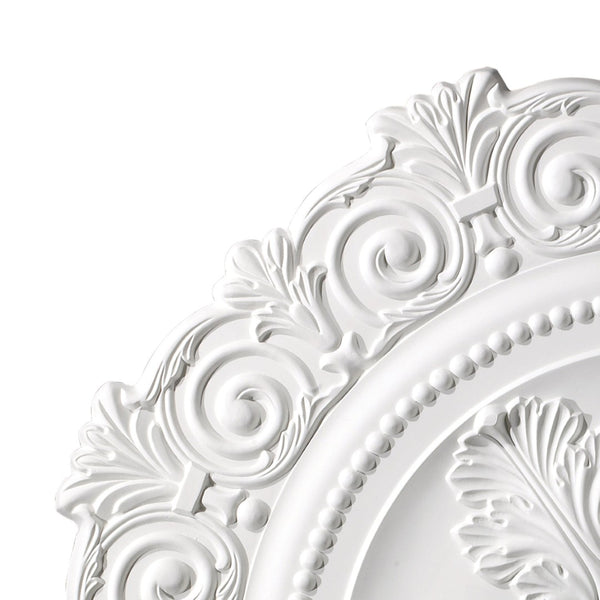 Atlas Marietta 33'' Wide White Medallion - Elegant Ceiling Accent for Living Rooms, Dining Areas & More LA11048-WH