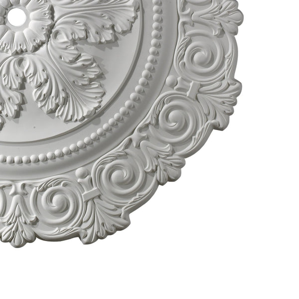 Atlas Marietta 33'' Wide White Medallion - Elegant Ceiling Accent for Living Rooms, Dining Areas & More LA11048-WH
