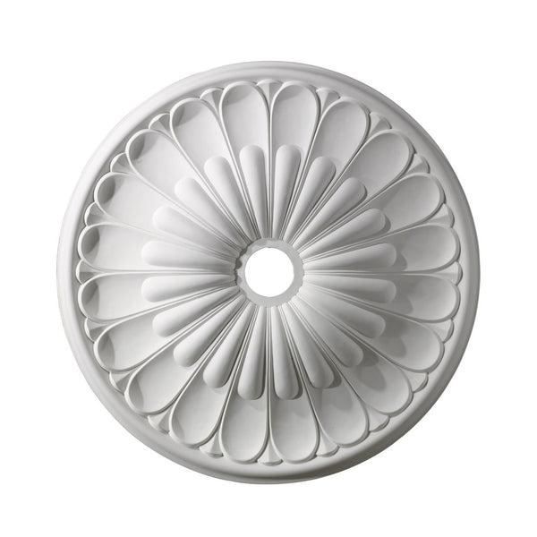 Atlas Melon Reed 32" Wide Medallion - Classic White Ceiling Accent for Timeless Elegance & Style LA11049-WH