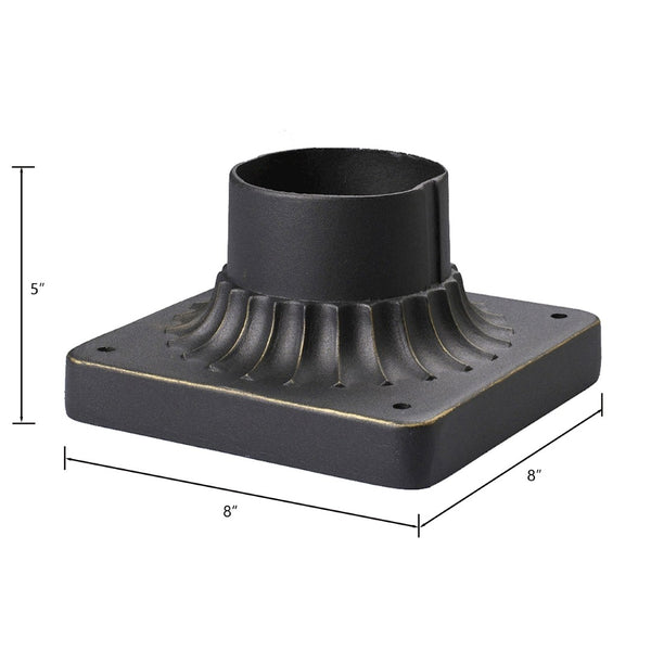 Atlas Outdoor Accessory Pier Mount - Durable Weather-Resistant Base for Stylish Outdoor Lighting Solutions LA11080-BK