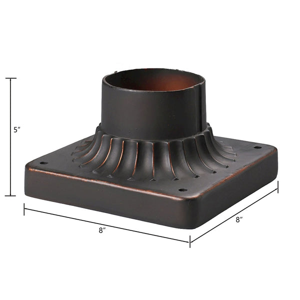 Atlas Outdoor Accessory Pier Mount Base - Durable Clay Bronze Finish for Secure Lighting Installation LA11080-BZ1