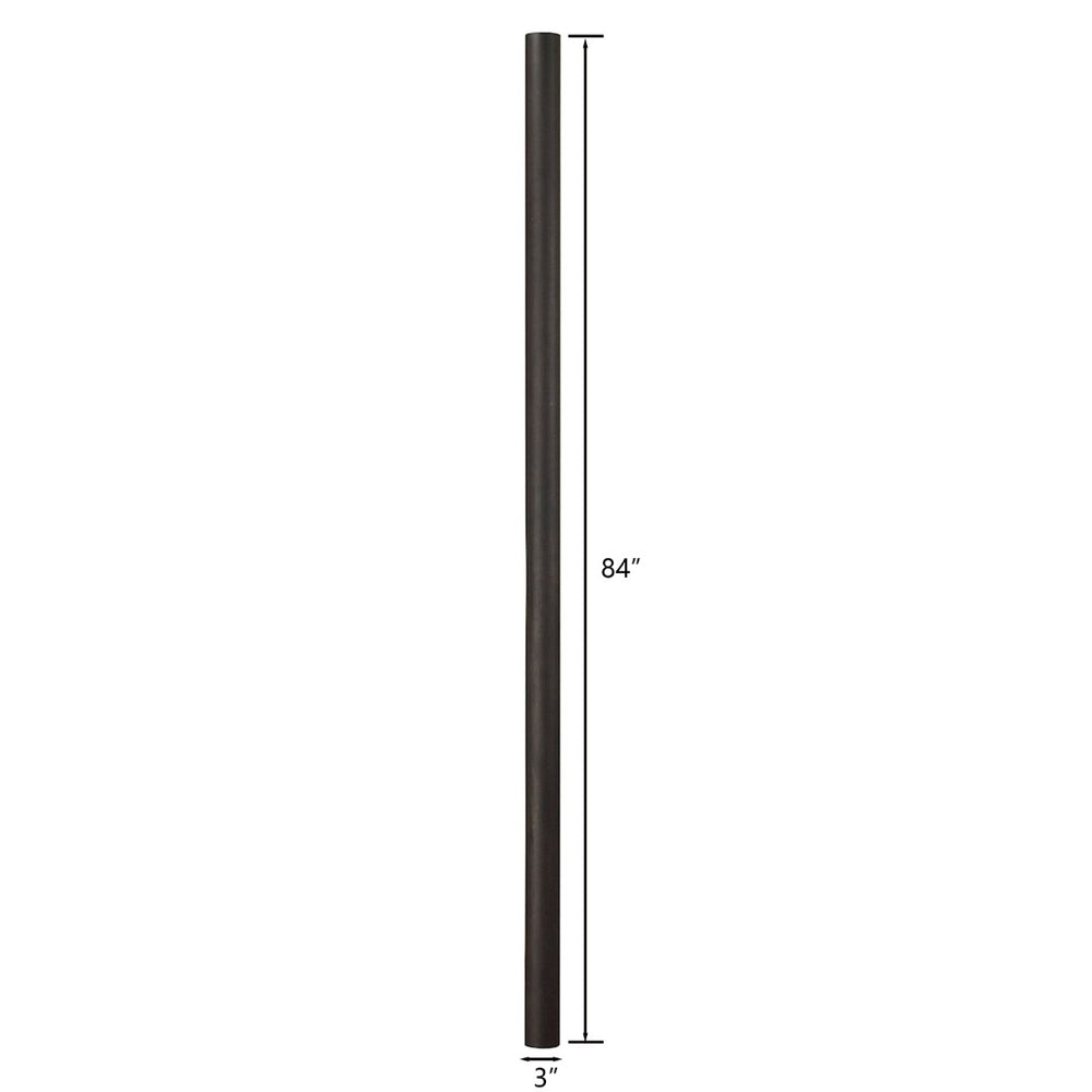 Atlas Outdoor Accessory Pole - Durable Weathered Charcoal Lamp Post for Lanterns & Planters, 84" Tall LA11081-BK