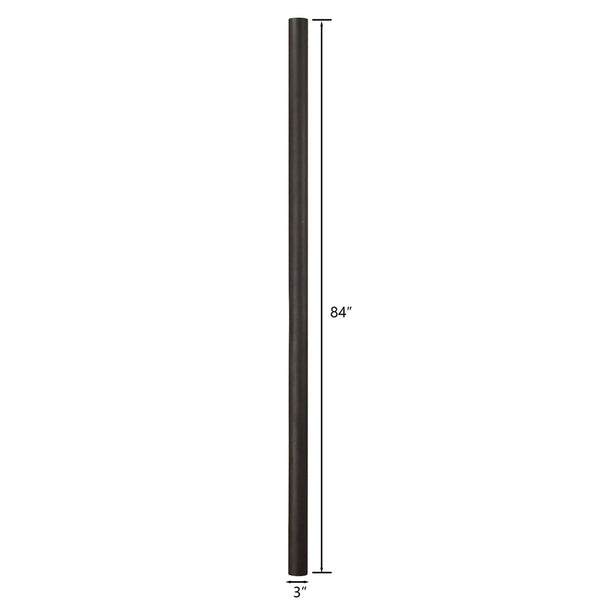 Atlas Outdoor Accessory Pole - Durable Weathered Charcoal Lamp Post for Lanterns & Planters, 84" Tall LA11081-BK