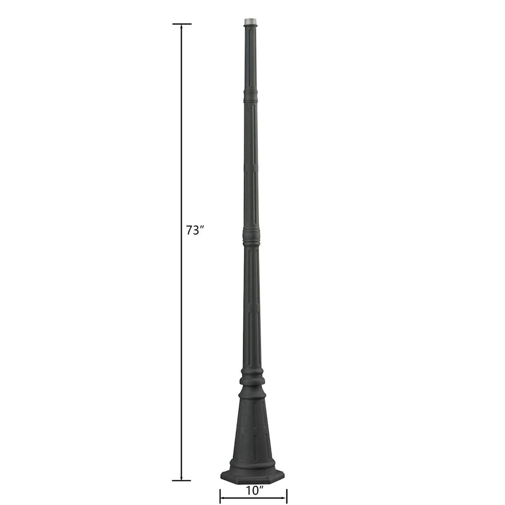 Atlas Outdoor Post - Charcoal Metal Lantern Support for Modern Outdoor Spaces, Durable & Weather-Resistant LA11082-BK