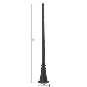 Atlas Outdoor Post - Charcoal Metal Lantern Support for Modern Outdoor Spaces, Durable & Weather-Resistant LA11082-BK