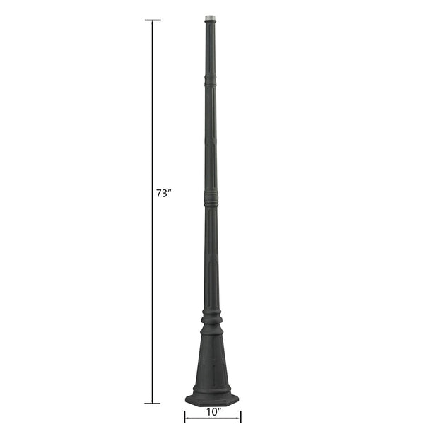 Atlas Outdoor Post - Charcoal Metal Lantern Support for Modern Outdoor Spaces, Durable & Weather-Resistant LA11082-BK