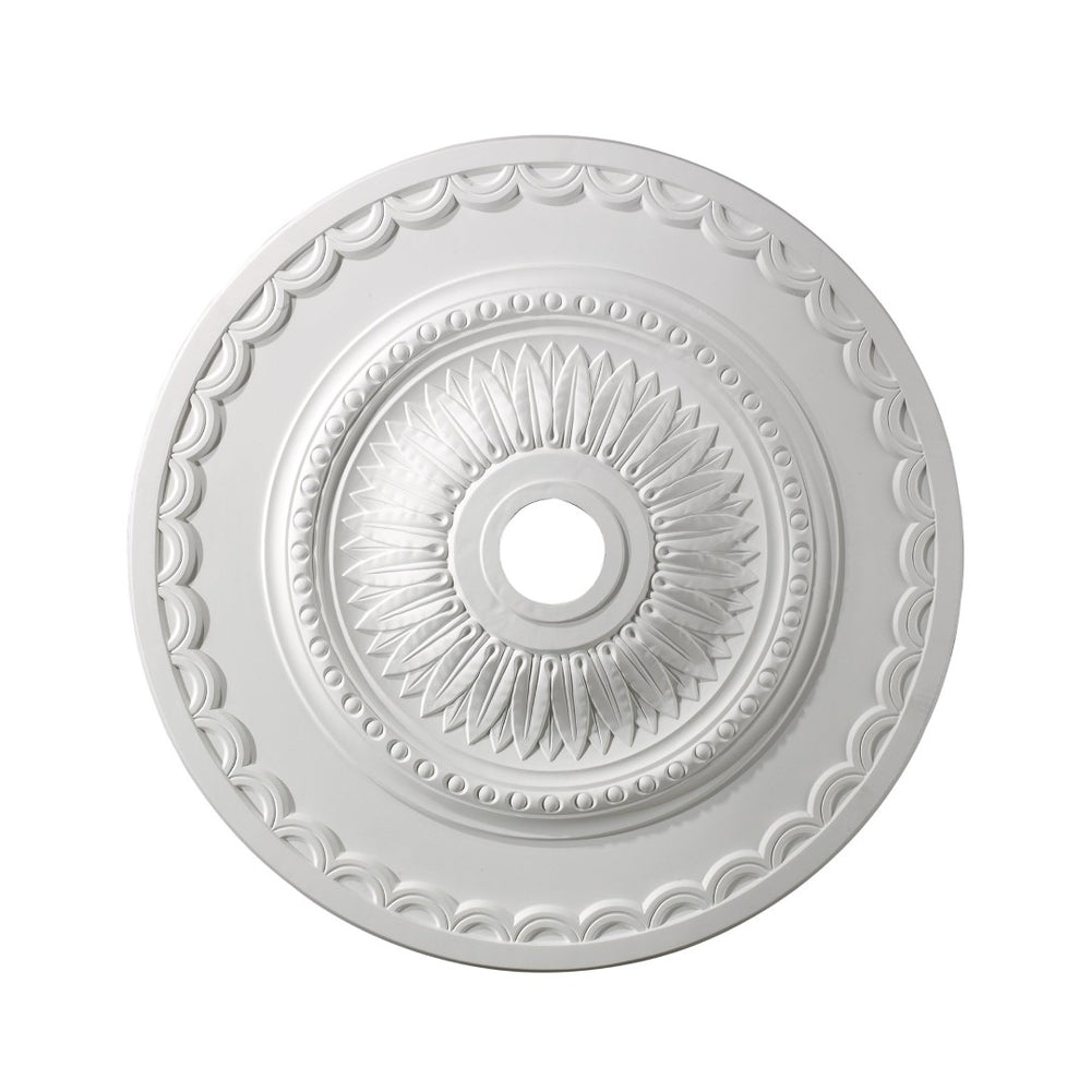 Atlas Brookdale 30" Wide Medallion - Elegant White Ceiling Accent for Timeless Home Decor & Easy Install LA11102-WH