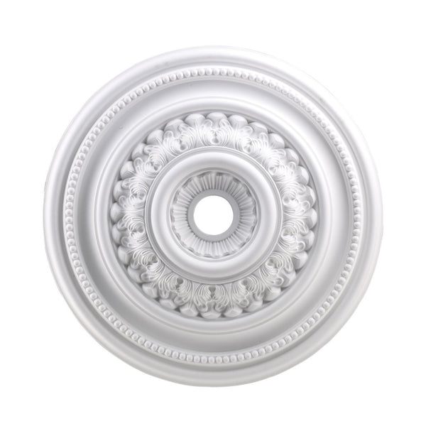 Atlas English Medallion Ceiling Accent - Classic Charm for Chandeliers and Fixtures, Elegant Design White 32'' LA11104-WH