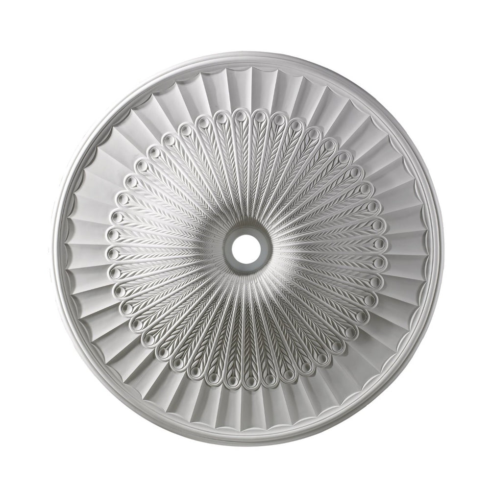 Atlas Hillspire Ceiling Medallion - Ornate Design for Classic Charm, Easy Installation for Any Room White 51'' LA11109-WH
